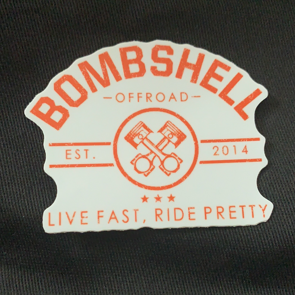 Orange Piston Arch Sticker 3”